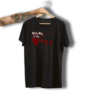 Witch Way To The Wine With Halloween Bats And Glass T-Shirt