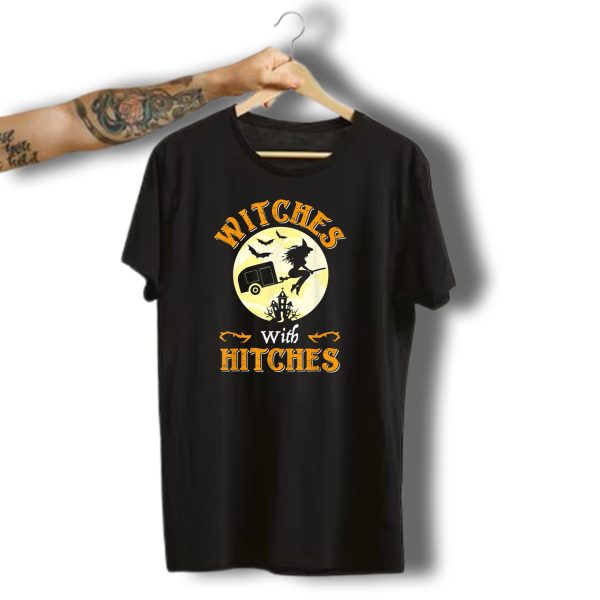 Witches With Hitches Halloween Camping Fun With Witch And Camper Trailer T Shirt 1 t shirt 1