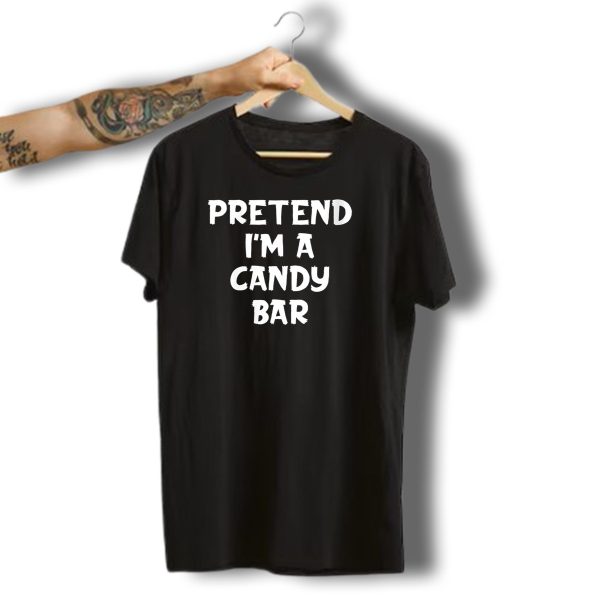 Women Pretend IM A Candy Bar Funny Lazy Halloween Party T Shirt t shirt 1