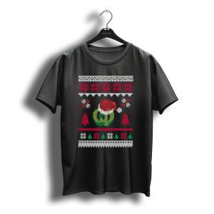 Woolies Christmas Knitted Red Santa Hat T-Shirt