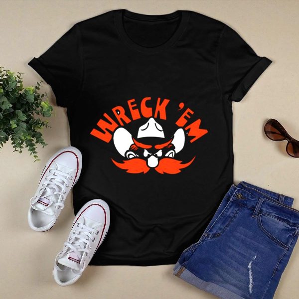 Wreck Em Texas Tech Raider Red T Shirt Black 1