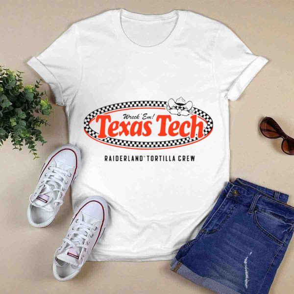 Wreck Em Texas Tech Raiderland Tortilla Crew Oval Badge T Shirt 0