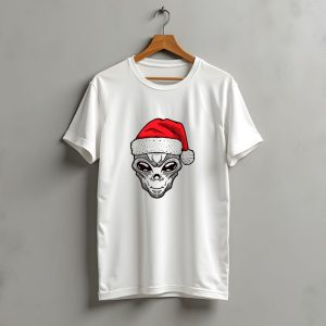 Xmas Santa Hat Alien Christmas T-Shirt
