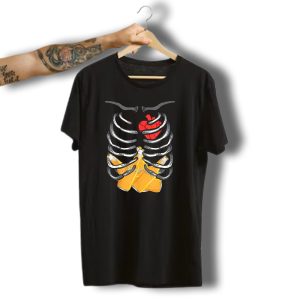 Xray Skeleton Rib Cage With Beer Bottles Halloween T-Shirt