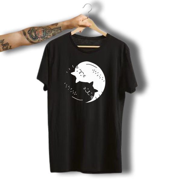 Yin Yang Cats Halloween Christmas Funny Cool Circle T Shirt t shirt 1