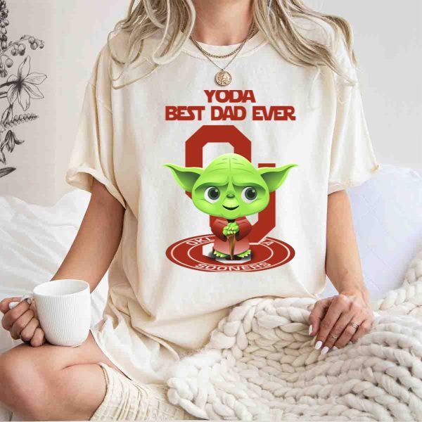 Yoda Best Dad Ever Oklahoma Sooners T Shirt 1 1