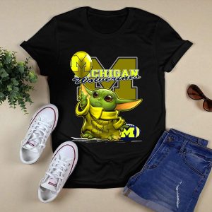 Yoda Michigan Wolverines Football Balloon T-Shirt