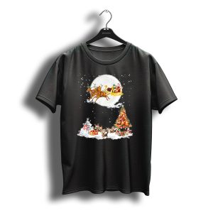 Yorkie Christmas Santa Sleigh Reindeer Xmas Tree Snowman T-Shirt