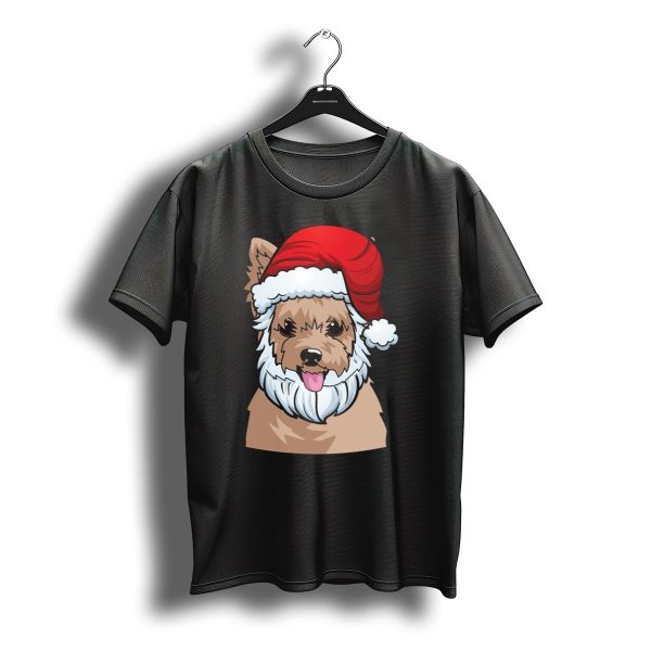 Yorkshire Terrier In Santa Hat Christmas Humor T Shirt t shirt 1