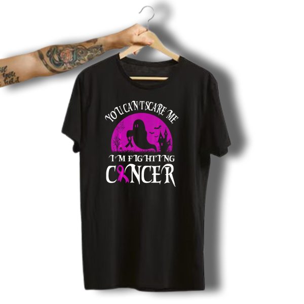 You Cant Scare Me IM Fighting Cancer Halloween Ghost T Shirt t shirt 1
