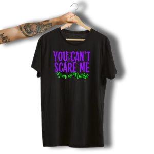 You Can'T Scare Me I'M A Nurse Halloween Spiderweb T-Shirt