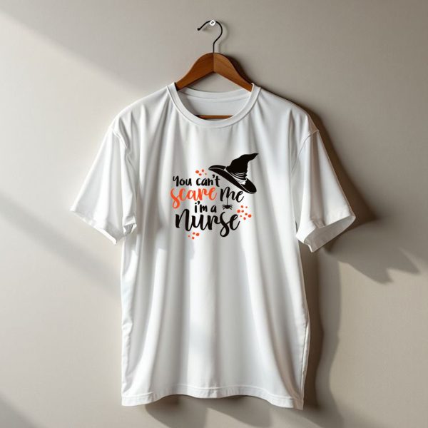 You Cant Scare Me Im A Nurse Witch Hat Halloween t shirt 1