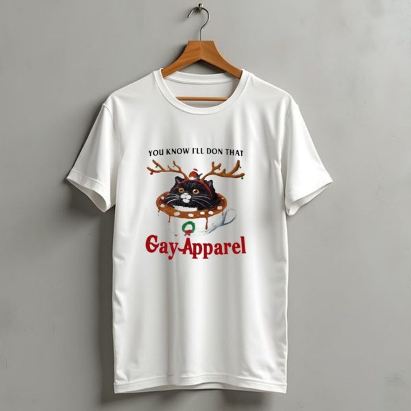 You Know ILl Do That Gay Apparel Christmas Cat In Reindeer Antlers Cup T Shirt 1 t shirt 1