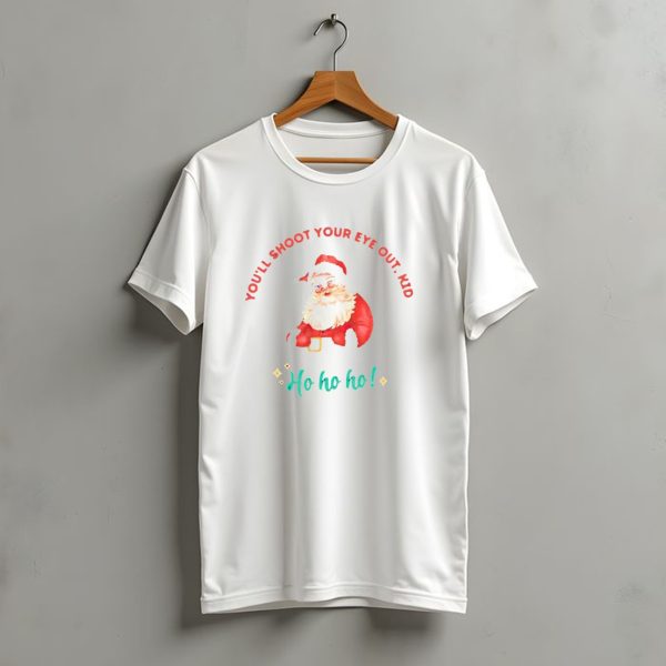YouLl Shoot Your Eye Out Kid Ho Ho Ho Santa Claus Christmas T Shirt t shirt 1