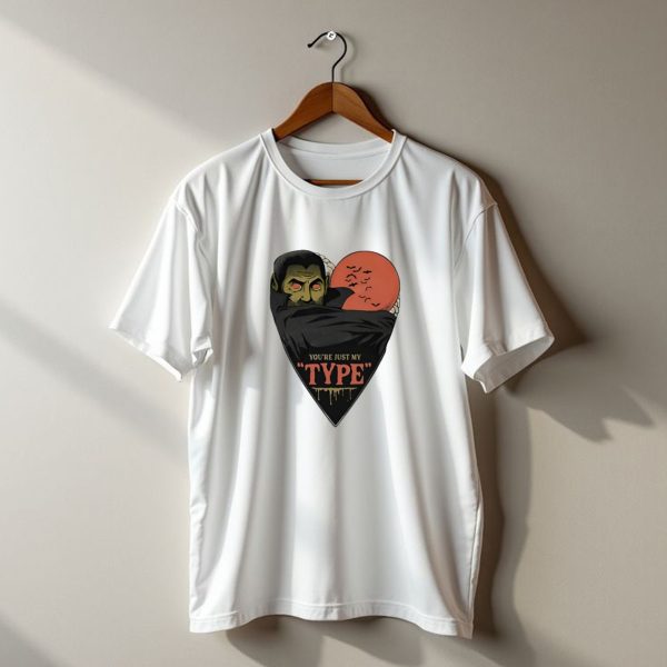 YouRe Just My Type Horror Halloween Vampire With Red Moon And Bats T Shirt t shirt 1