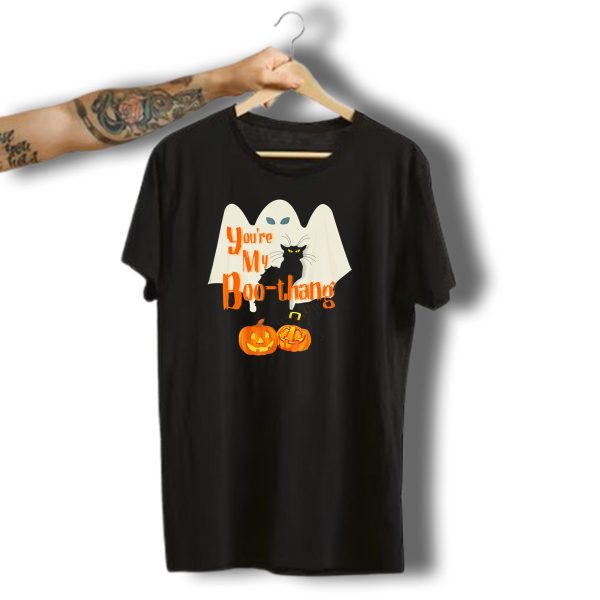 YouRe My Boo Thang Halloween Ghost Black Cat Pumpkins T Shirt t shirt 1