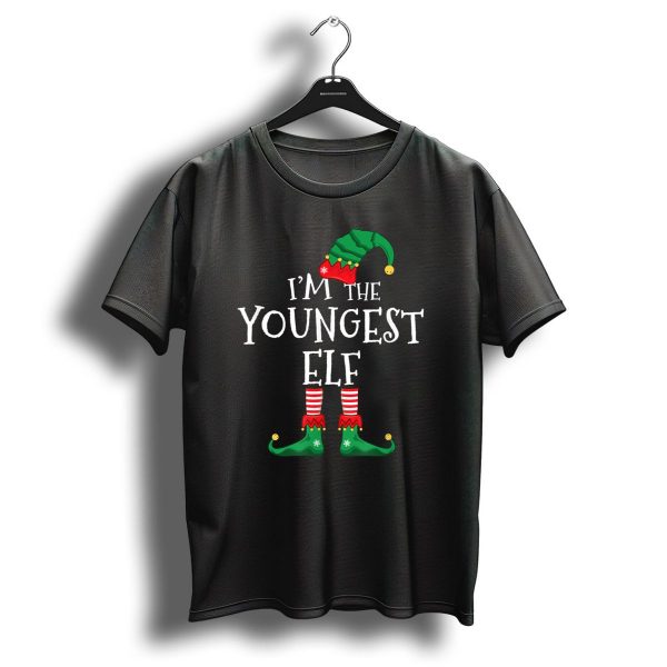 Youngest Elf In The Family Christmas Elf Hat And Shoes T Shirt 1 t shirt 1