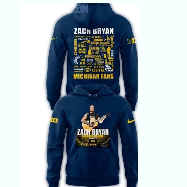 Zach Bryan x Michigan Wolverines Tour 2025 AOP Hoodie 1