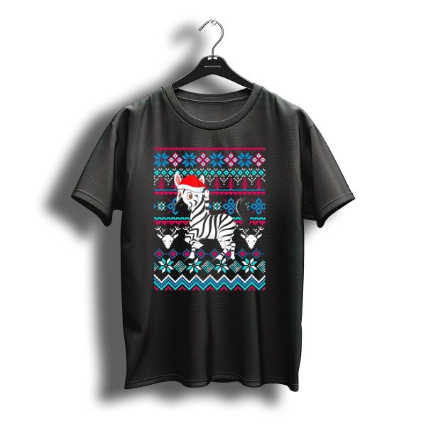 Zebra Santa Hat Ugly Christmas T Shirt t shirt 1