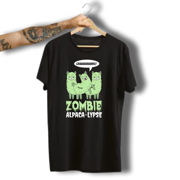 Zombie Alpaca Lypse Graaaaains Halloween Funny Alpaca T Shirt t shirt 1
