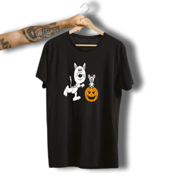 Zombie Cat And Pumpkin Mouse Halloween T Shirt t shirt 1 1