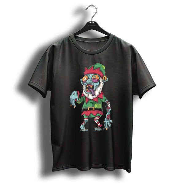Zombie Christmas Elf Funny Cartoon Holiday T Shirt 1 t shirt 1