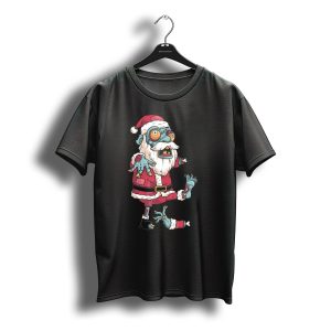 Zombie Christmas Santa Claus Funny Carto Character In Santa Suit T-Shirt