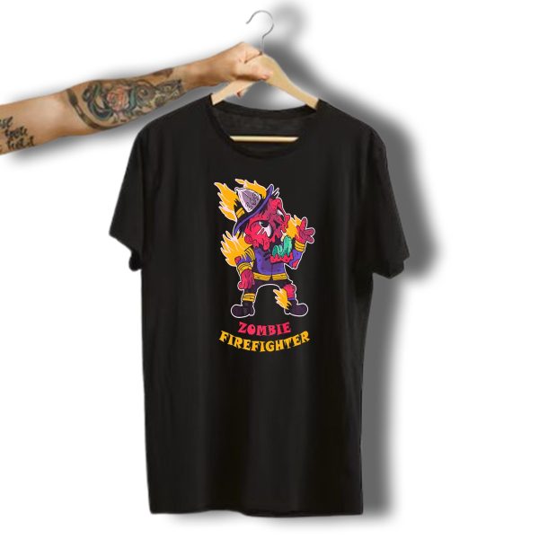 Zombie Firefighter American Firemen Halloween Horror T Shirt t shirt 1
