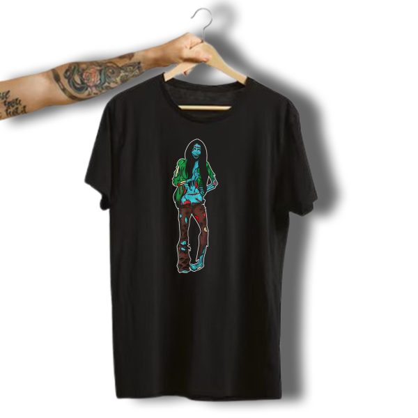 Zombie Halloween Walker Horror Flesh Scar Fun Woman T Shirt t shirt 1