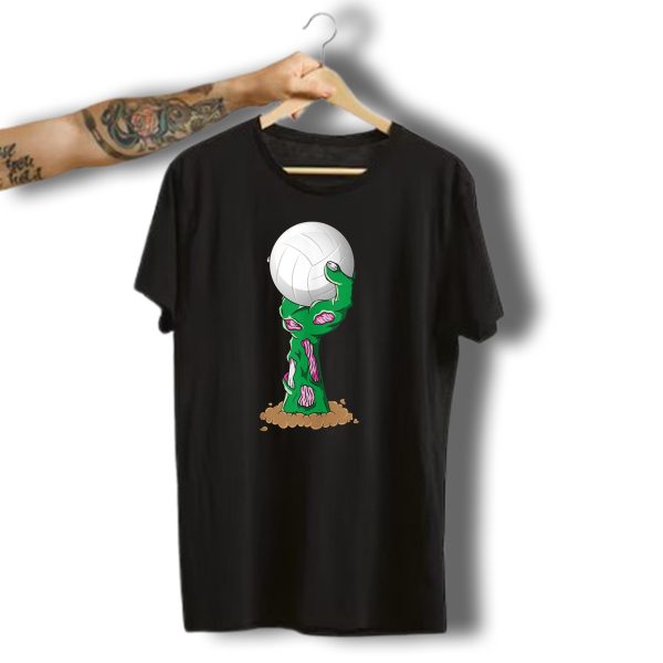 Zombie Hand Holding Volleyball Funny Halloween Horror Scary T Shirt t shirt 1 1