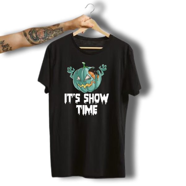 Zombie Pumpkin Its Show Time Halloween Horror T Shirt t shirt 1