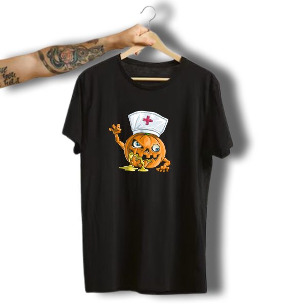 Zombie Pumpkin Nurse Funny Halloween Horror T Shirt t shirt 1 1