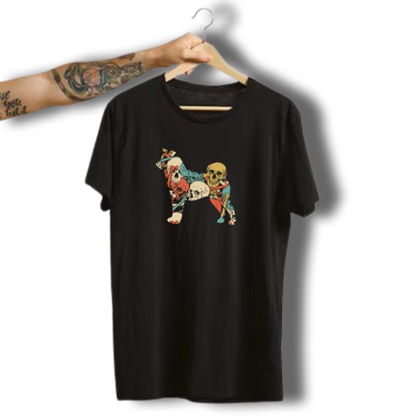 Zombie Shiba Inu Skull Halloween Funny Cute Costume T Shirt t shirt 1