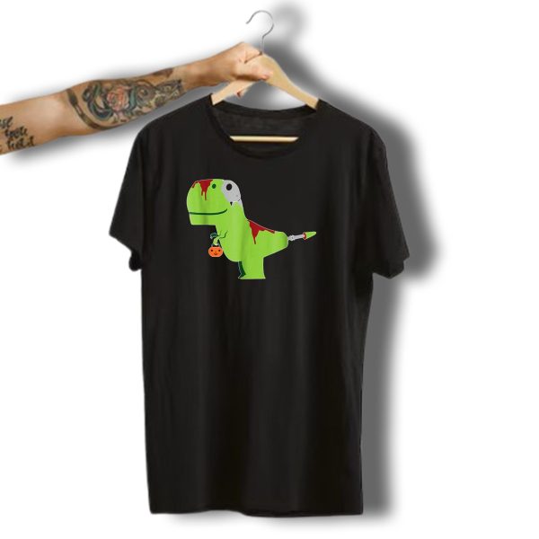 Zombie T Rex Halloween Funny Dinosaur T Shirt t shirt 1