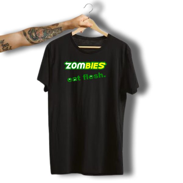 Zombies Eat Flesh Subway Halloween Dead Gory Zombie Funny T Shirt t shirt 1