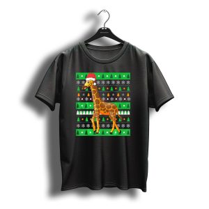 Zookeeper Africa Animal Giraffe Santa Christmas T-Shirt