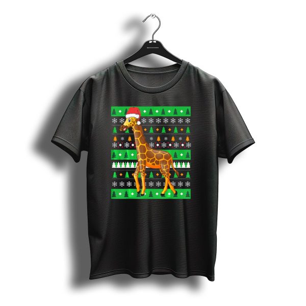 Zookeeper Africa Animal Giraffe Santa Christmas T Shirt t shirt 1