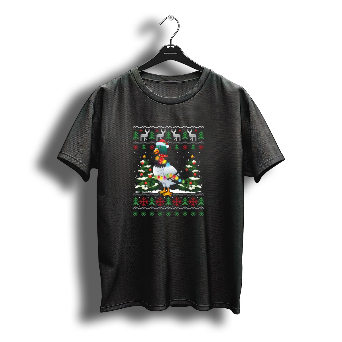Zookeeper Pigeon Bird Christmas Santa Ugly Sweater Costume T Shirt t shirt 1