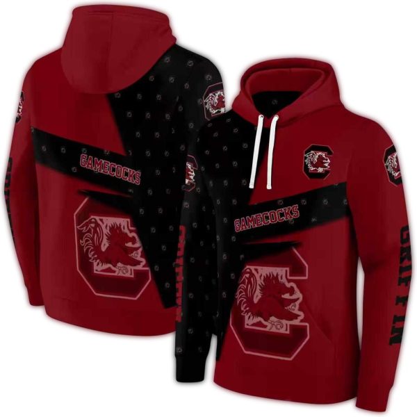 custom south carolina gamecocks abstract shape garnet hoodie fashion forward
