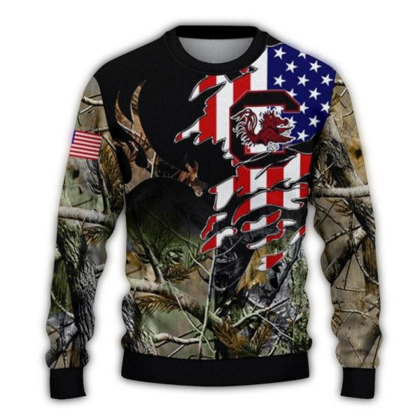 custom south carolina gamecocks american flag claw sweater best selling