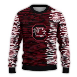 Personalized South Carolina Gamecocks Camouflage Stripe Garnet Ugly Sweater