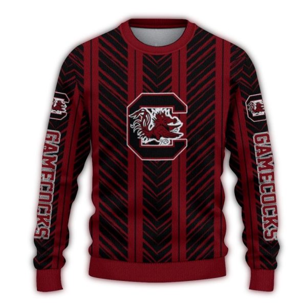 custom south carolina gamecocks chevron rows garnet sweater best selling