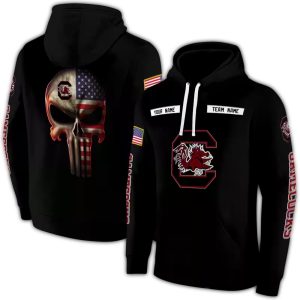 Personalized South Carolina Gamecocks Punisher Skull All-Over Print Hoodie