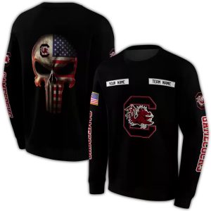 Personalized South Carolina Gamecocks Punisher Skull All-Over Print Sweatshirt