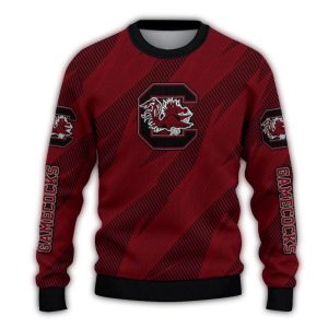 Personalized South Carolina Gamecocks Stripe Motion Ugly Sweater