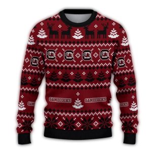 Personalized South Carolina Gamecocks Pattern Christmas Ugly Sweater