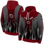 Personalized South Carolina Gamecocks Flame All-Over Print Hoodie