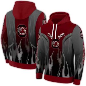 Personalized South Carolina Gamecocks Flame All-Over Print Hoodie