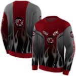 Personalized South Carolina Gamecocks Flame All-Over Print Sweatshirt