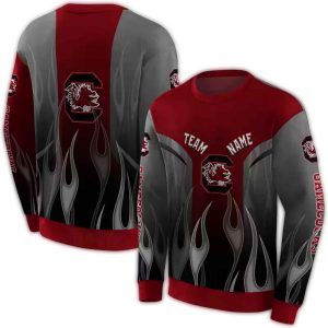 Personalized South Carolina Gamecocks Flame All-Over Print Sweatshirt